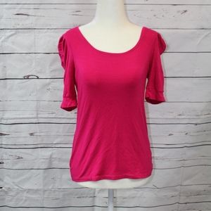 Saks Fifth Pink Top with Ruffle Short Sleeves
